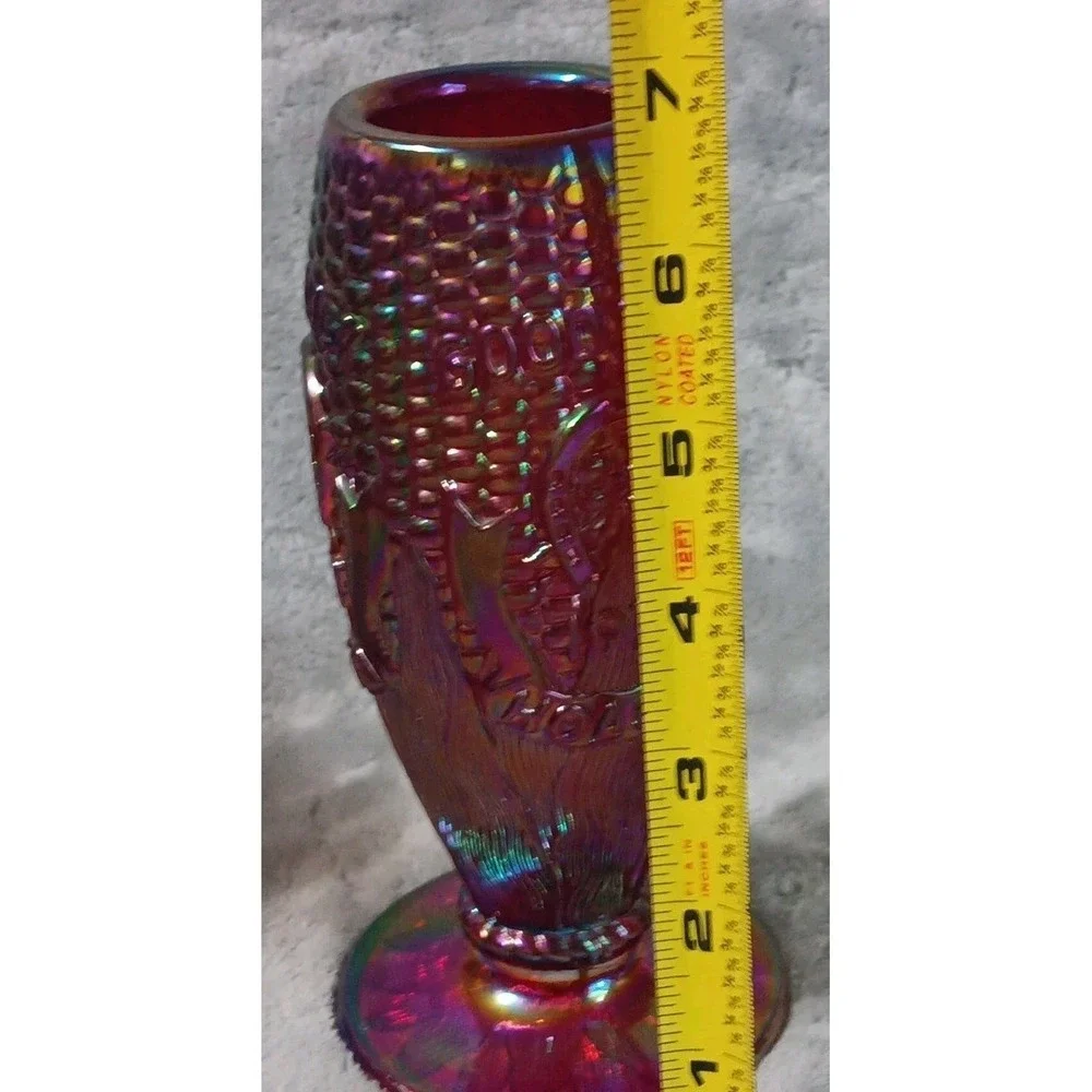 Vintage HOACGA Corn Vase Convention Souvenir Amberina Red Carnival‎ Glass 1978